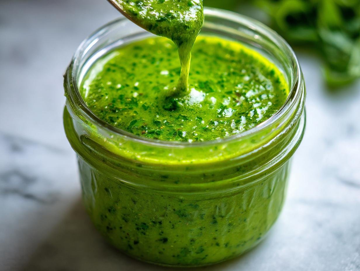 Creamy Basil Pesto Vinaigrette Dressing in 10 Minutes