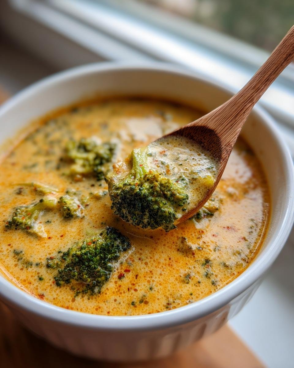 broccoli cheddar soup - detail 1