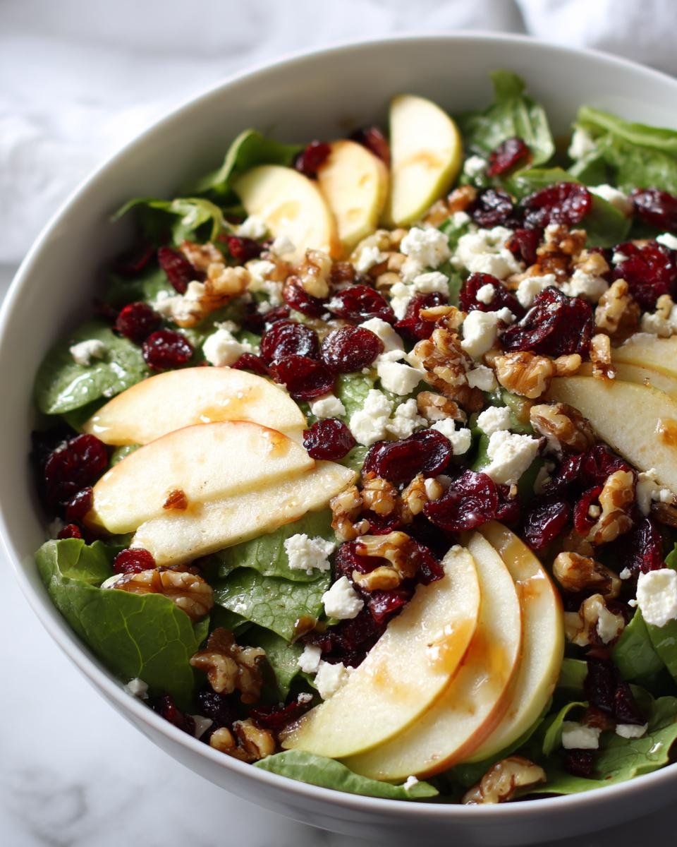 cranberry apple walnut salad - detail 1