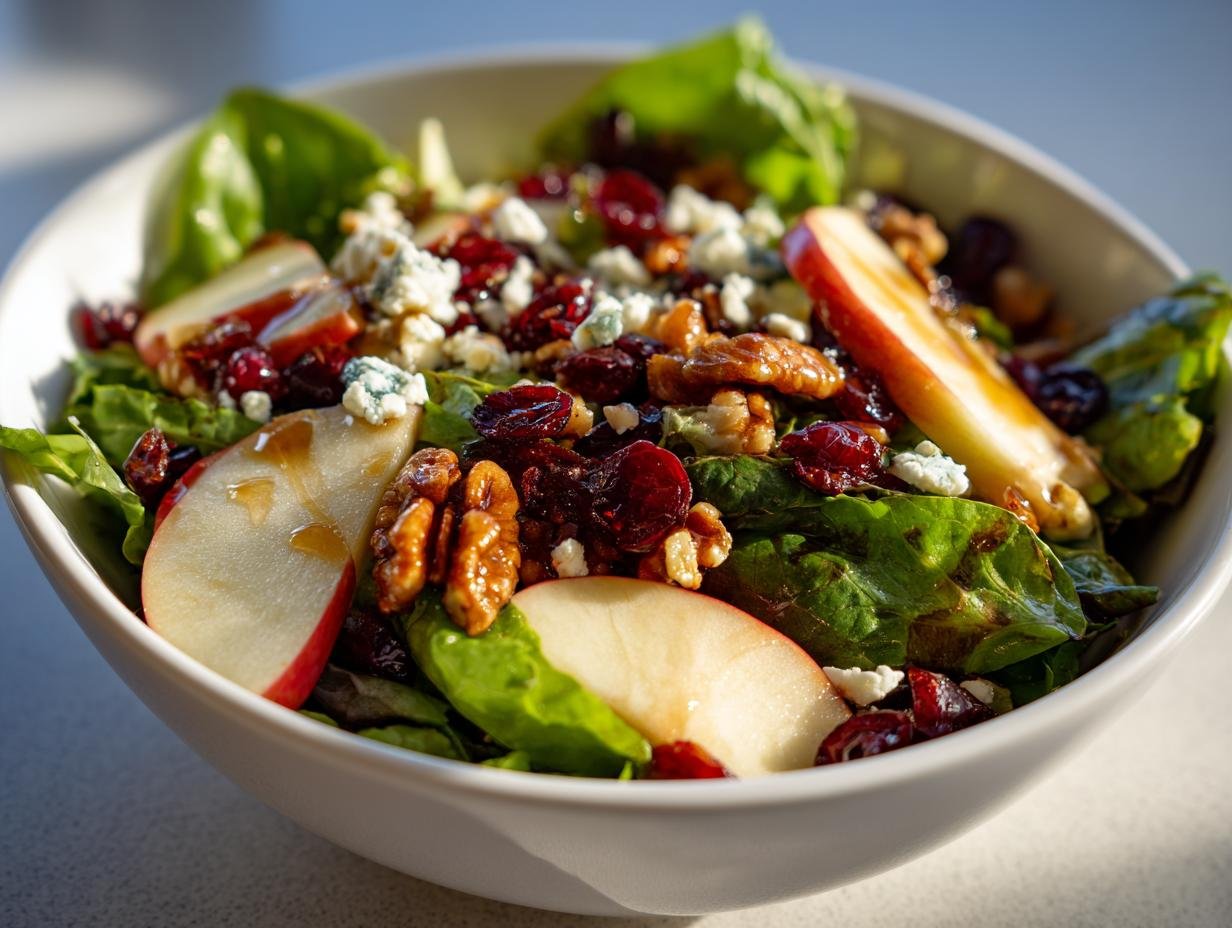 cranberry apple walnut salad - detail 3