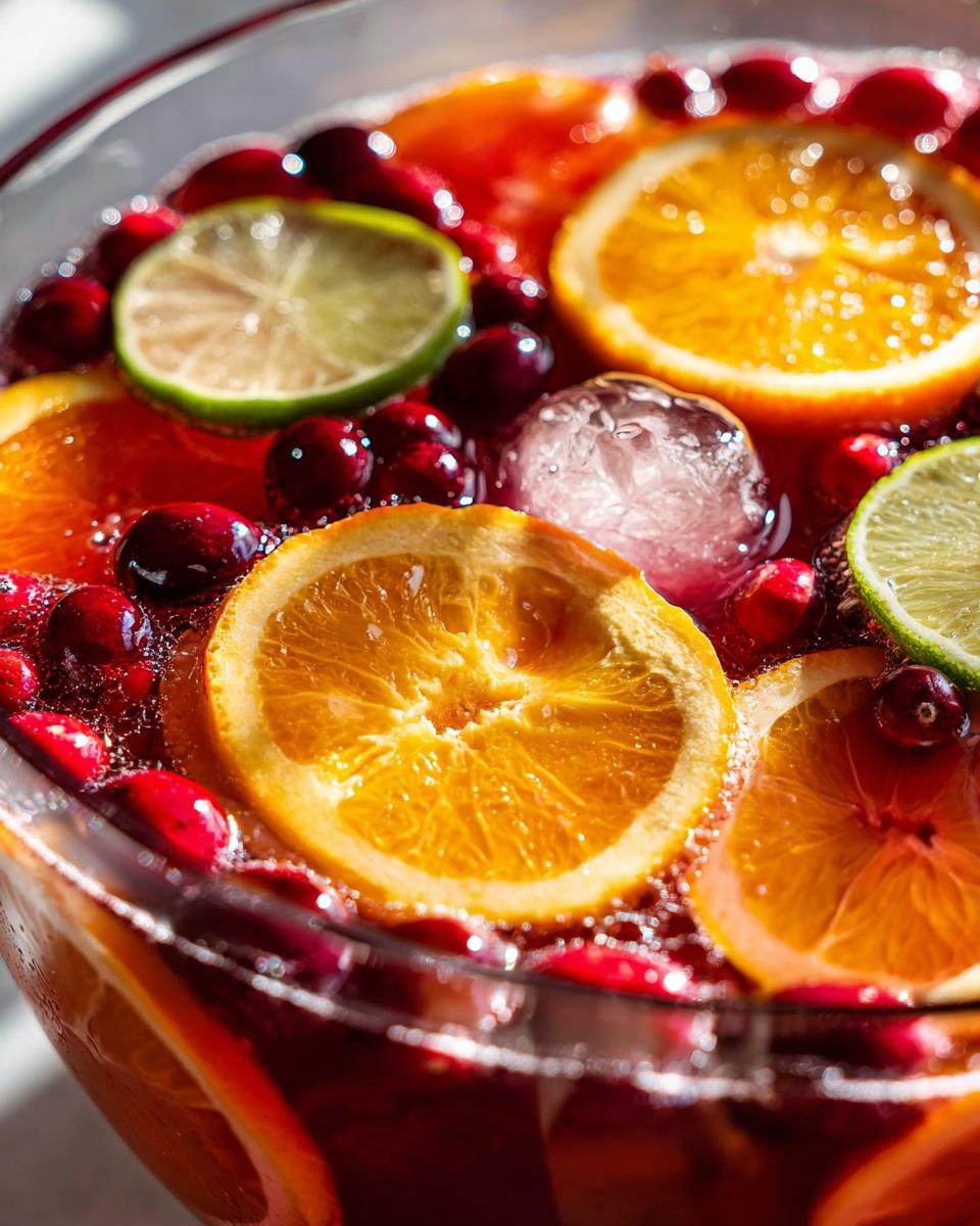 cranberry orange sherbet punch - detail 1