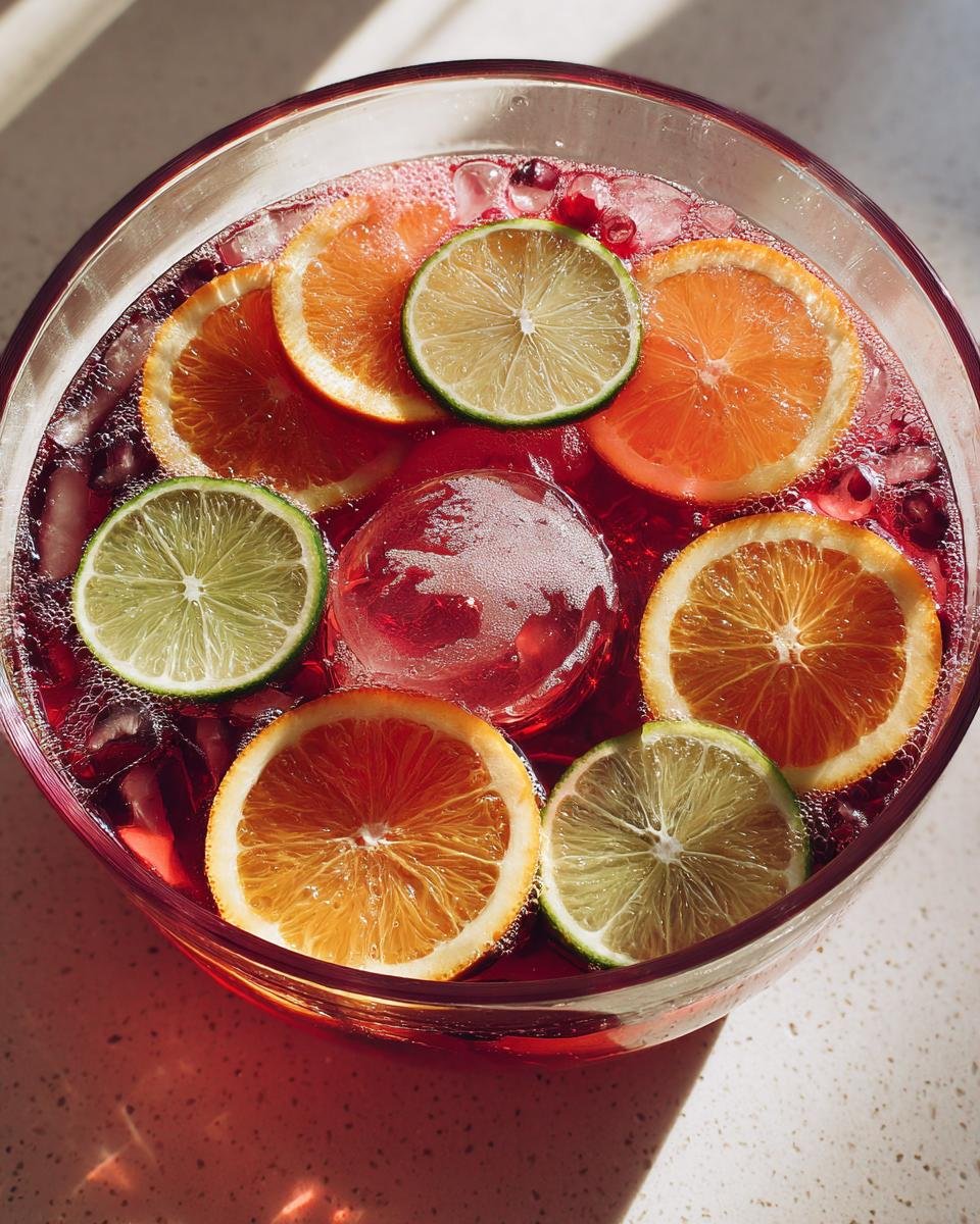 cranberry orange sherbet punch - detail 2