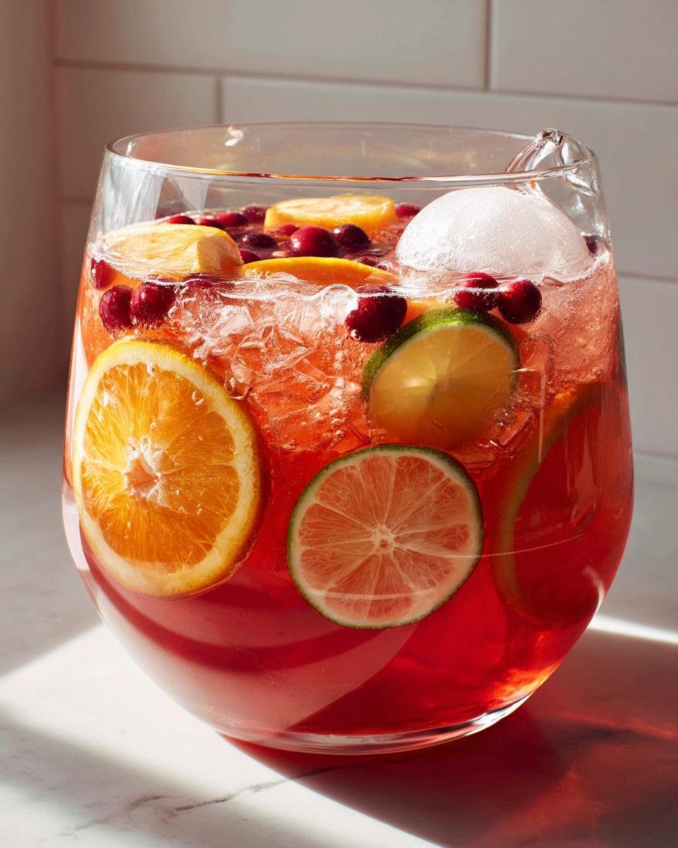 cranberry orange sherbet punch - detail 3