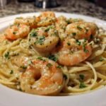 creamy garlic shrimp high protein pasta​