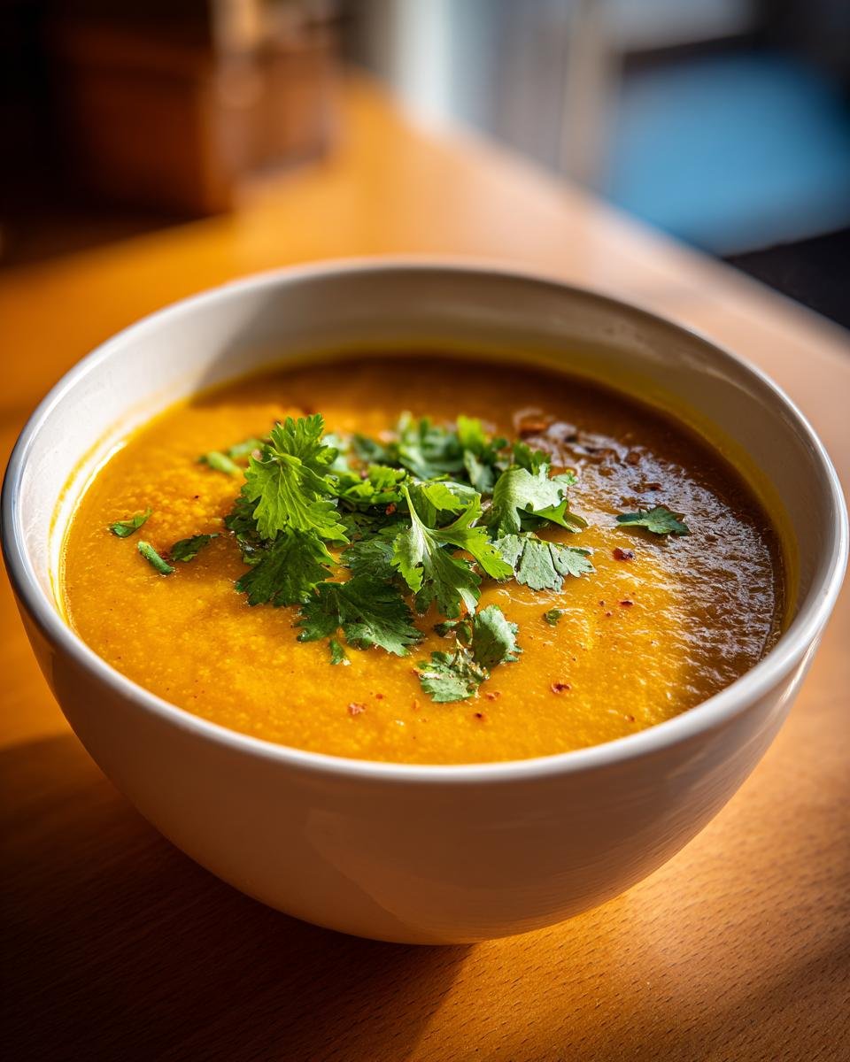 curried pumpkin lentil soup - detail 2