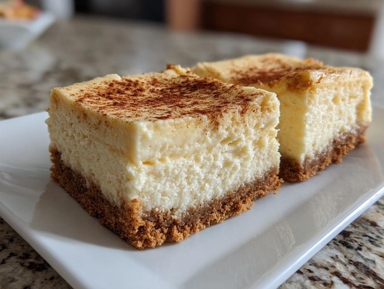 Creamy 2-Layer Eggnog Cheesecake Bars Taste Like Christmas