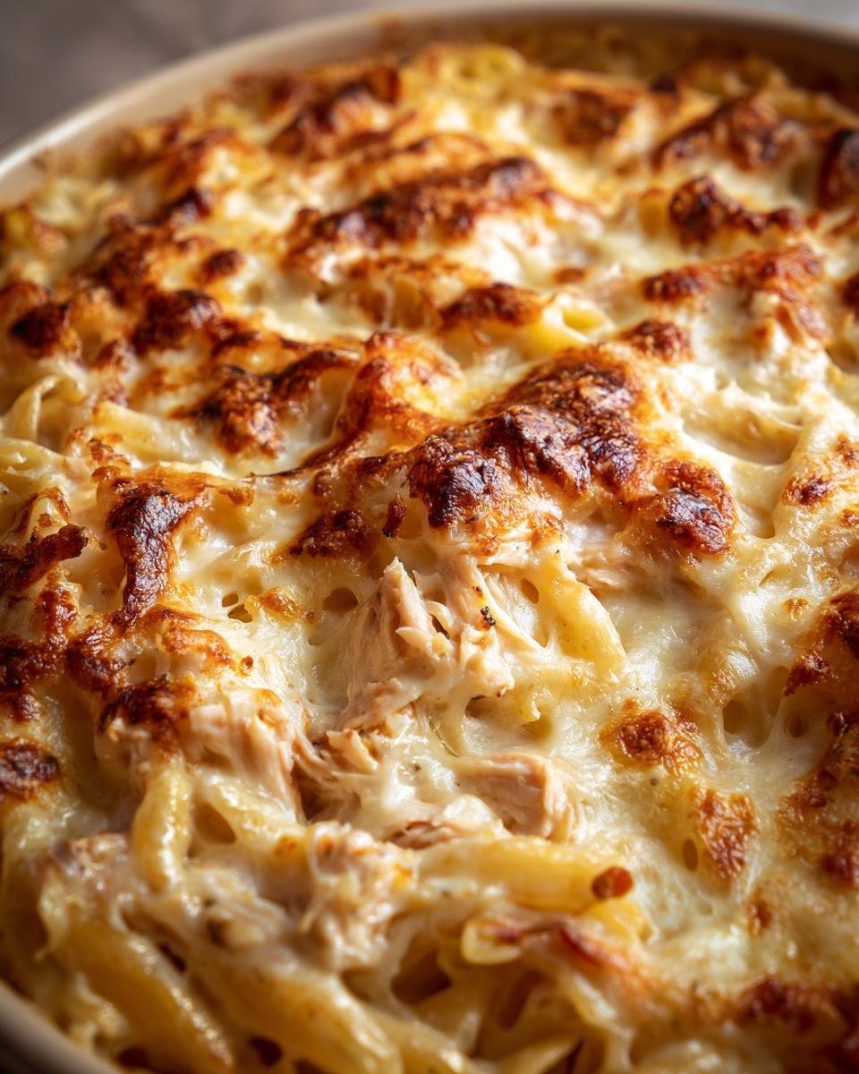 leftover turkey Alfredo pasta bake - detail 3