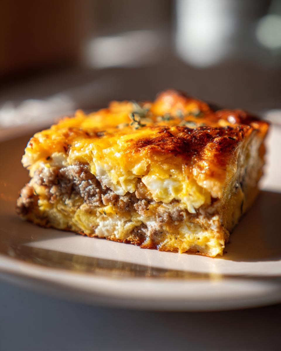 sausage hash brown breakfast casserole - detail 2