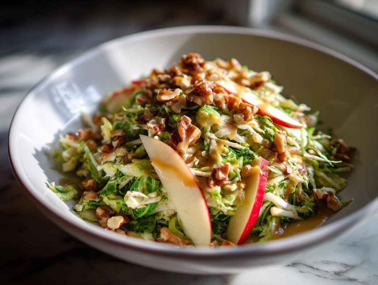 15-Minute Shaved Brussels Sprout Apple Salad – Irresistible Crunch!