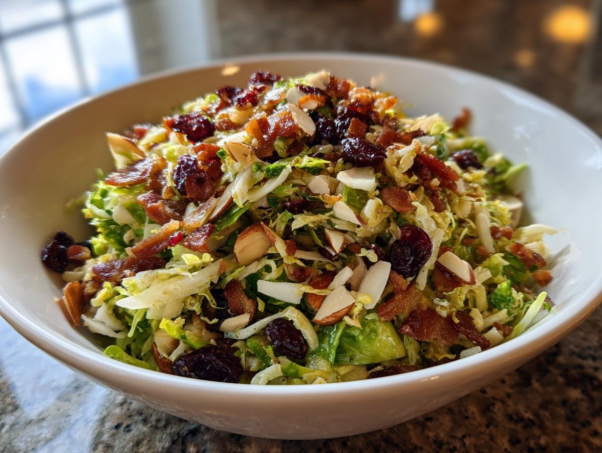 Irresistible Shaved Brussels Sprout Salad with Bacon in 20 Minutes