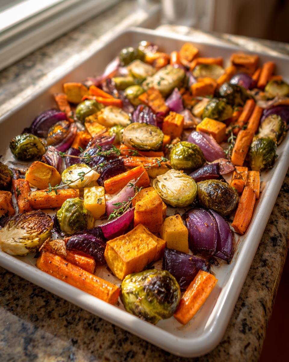 sheet pan roasted Thanksgiving vegetables - detail 3