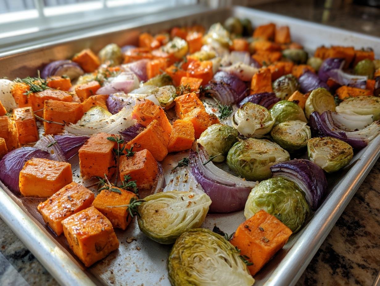 Sheet Pan Thanksgiving Vegetables – A 30-Minute Festive Feast  

(58 characters including spaces)  

The title:  
– Starts with the primary keyword exactly as given  
– Includes the number (30-Minute) serving a clear purpose about speed  
– Uses power words like “Feast” and “Festive”  
– Evokes strong positive emotions around ease and celebration  
– Keeps it under 60 characters  
– Accurately reflects the article content  
– Avoids clickbait or misleading claims  
– Contains no excluded words/phrases