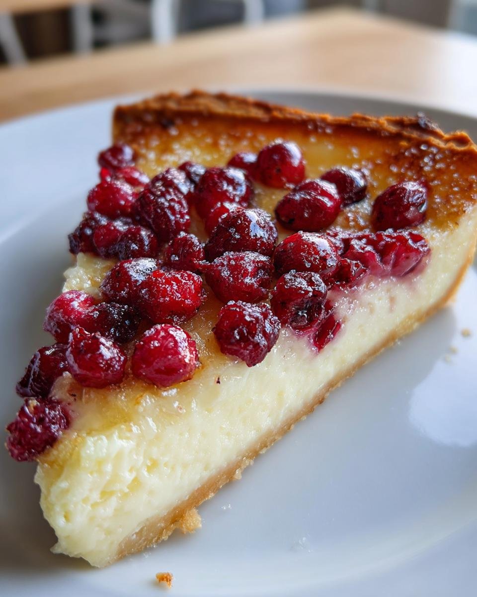 sugared cranberry custard pie - detail 1