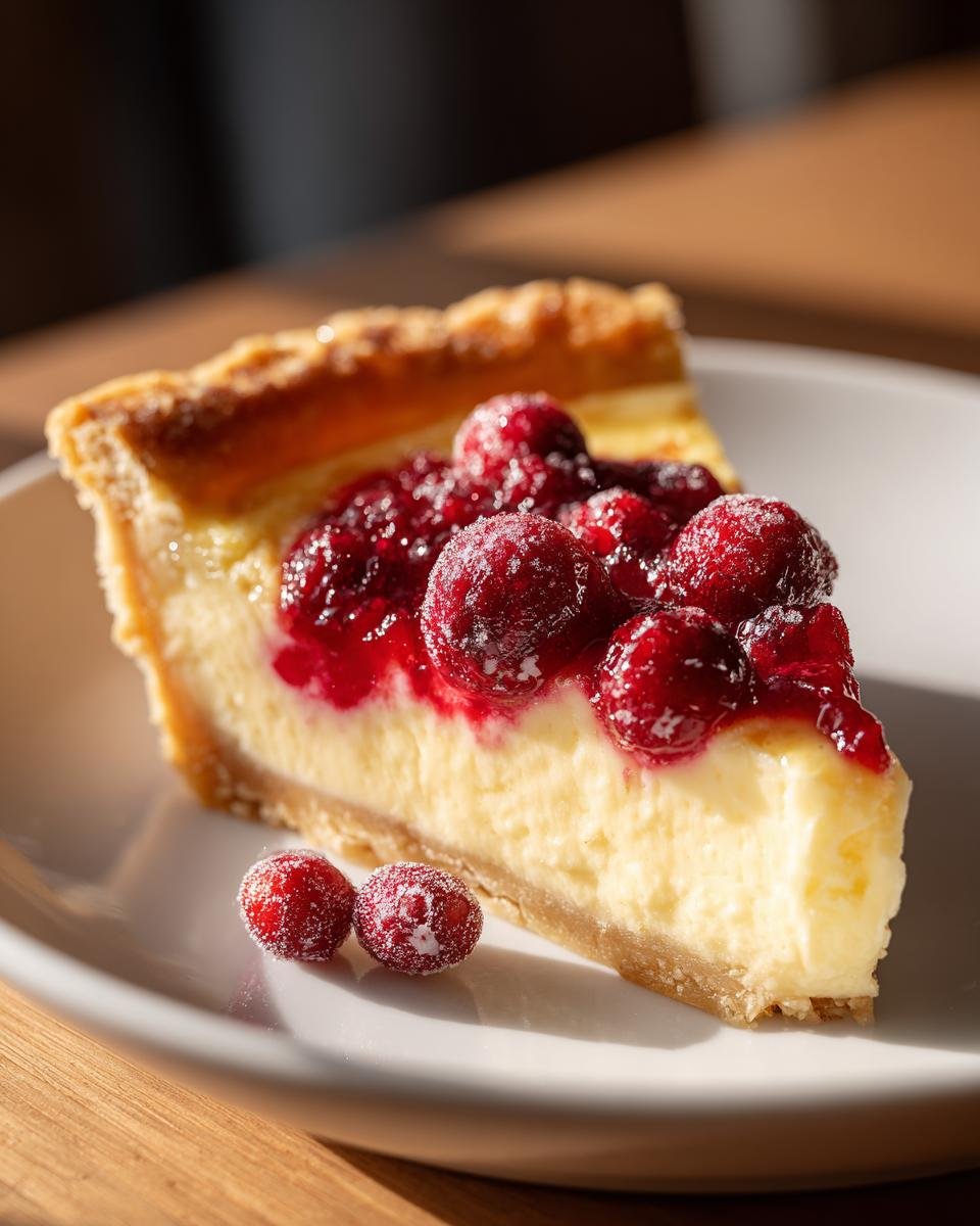 sugared cranberry custard pie - detail 2
