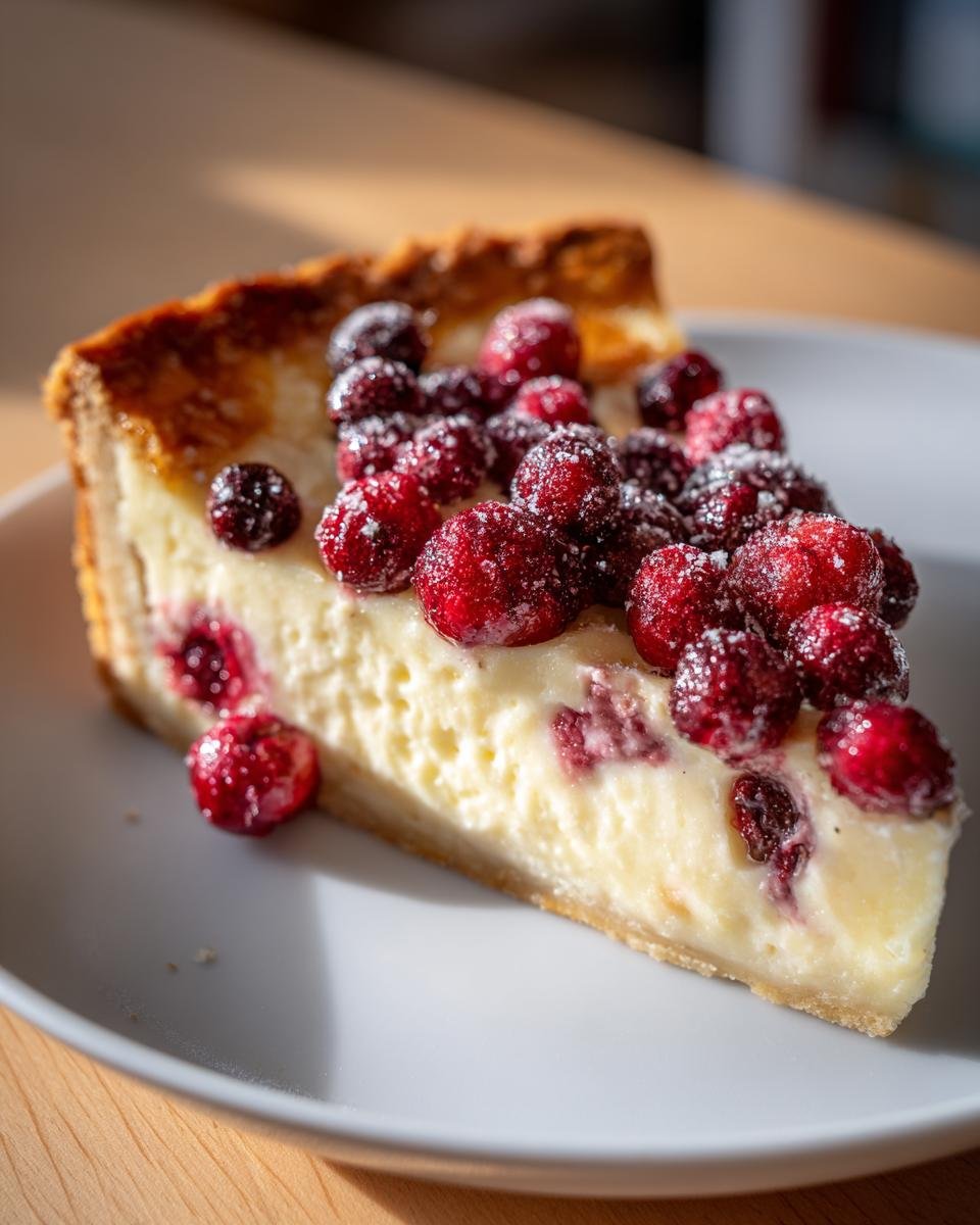 sugared cranberry custard pie - detail 3