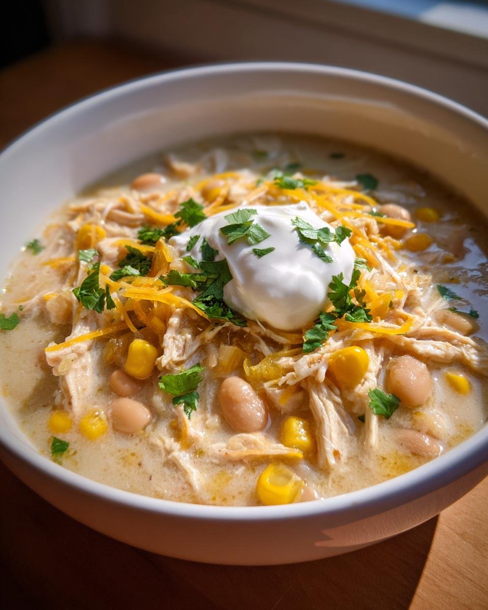 white chicken chili crockpot - detail 1