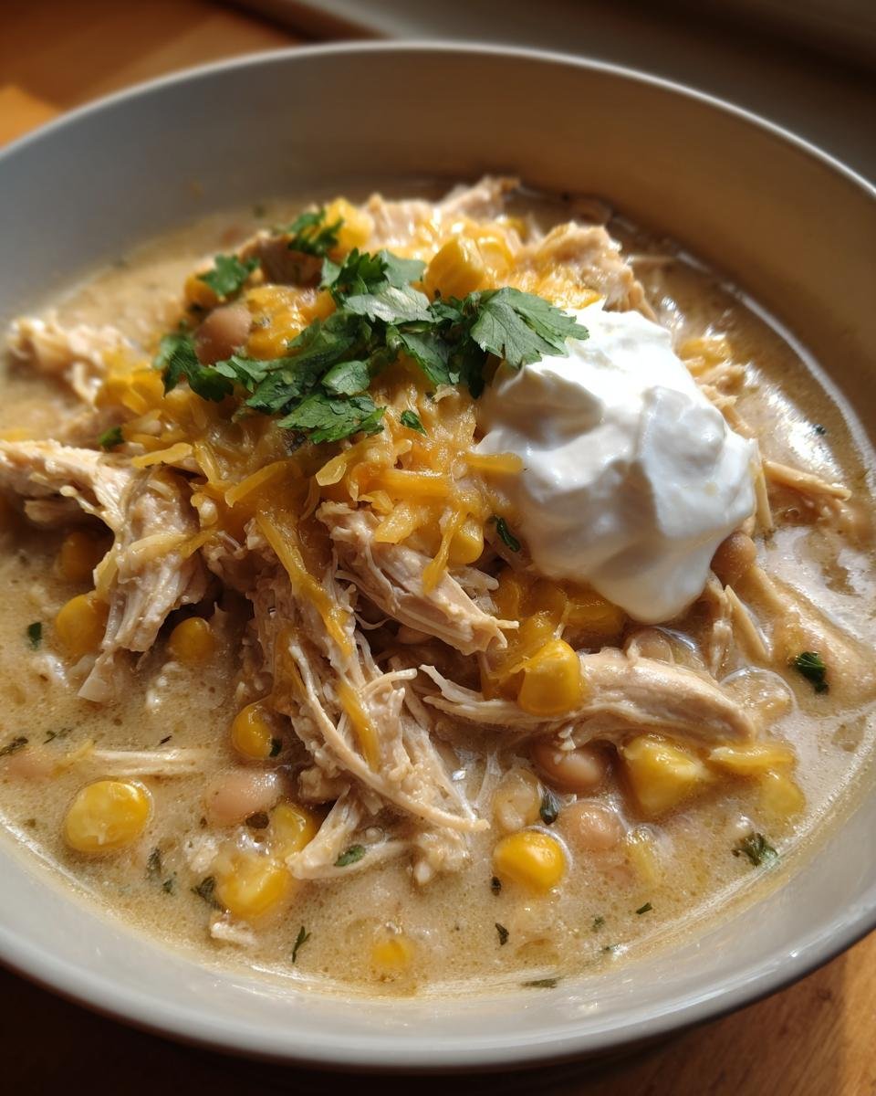 white chicken chili crockpot - detail 2