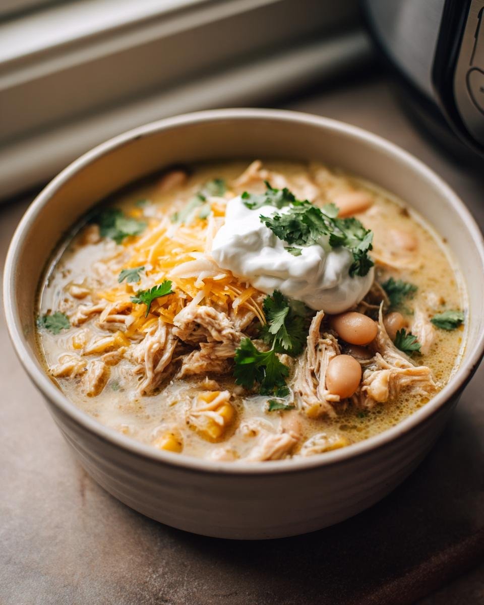 white chicken chili crockpot - detail 3