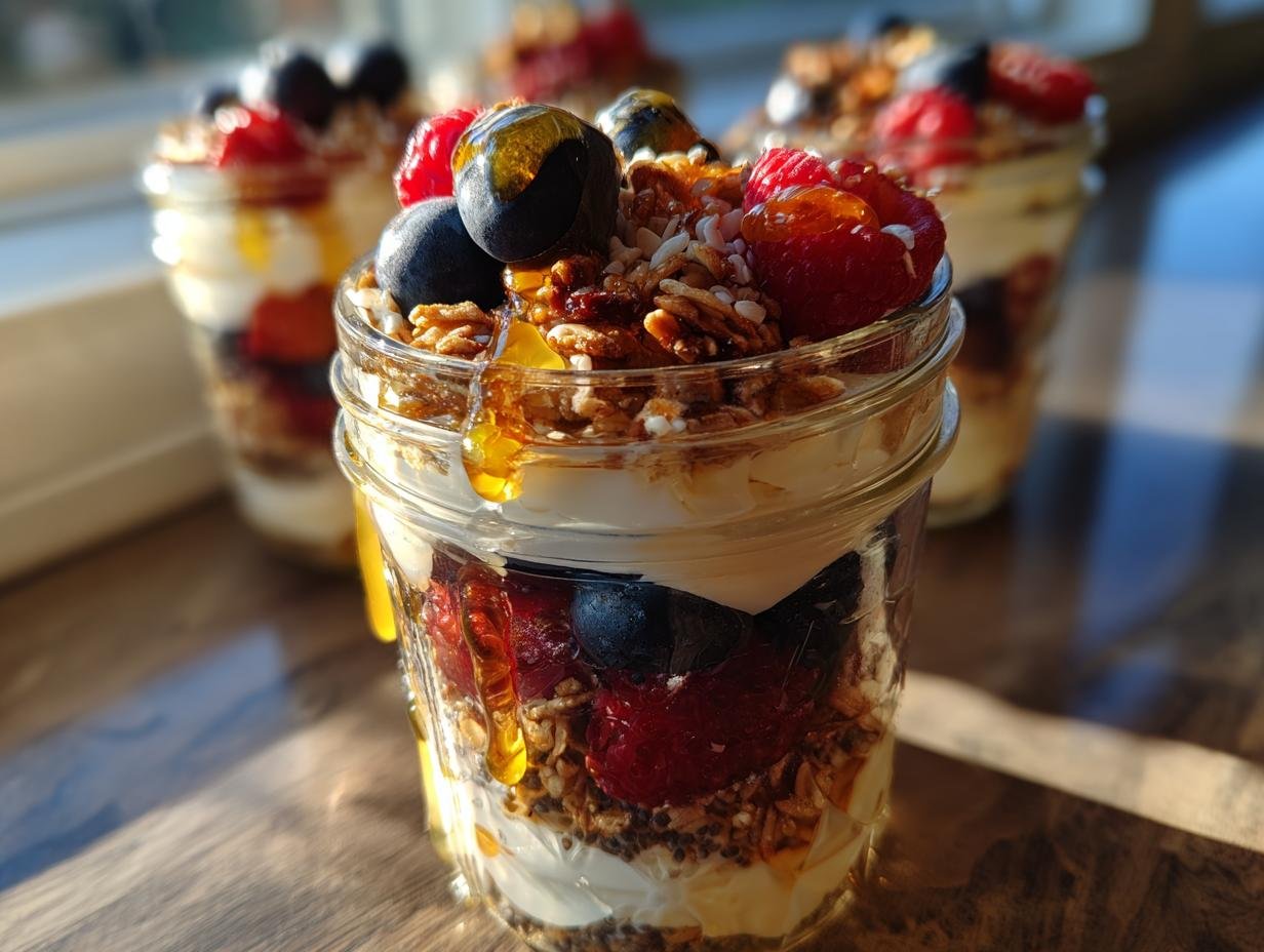 20g Protein Greek Yogurt Breakfast Parfait Jars You’ll Crave