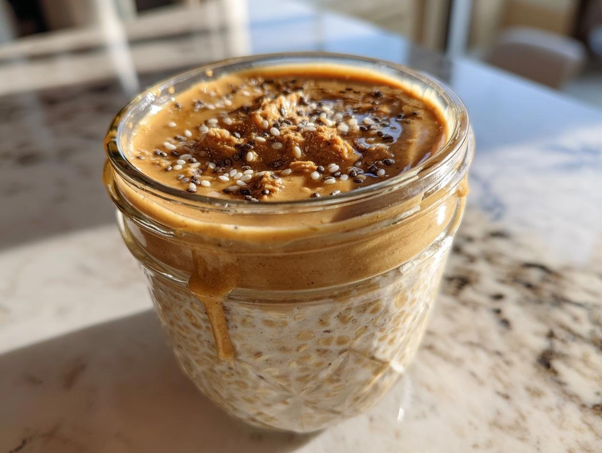 High Protein Overnight Oats with Peanut Butter and Chia – 5-Min Breakfast Magic