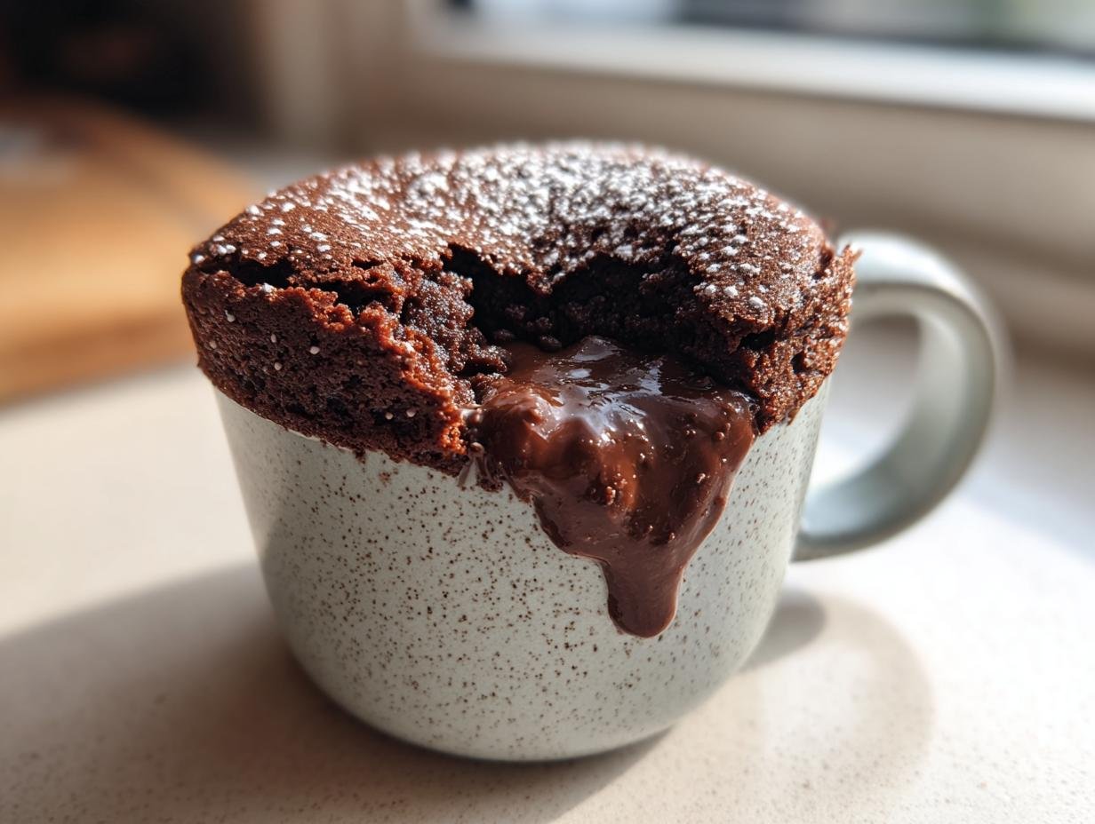 25g High Protein Chocolate Lava Mug Cake in 3 Minutes