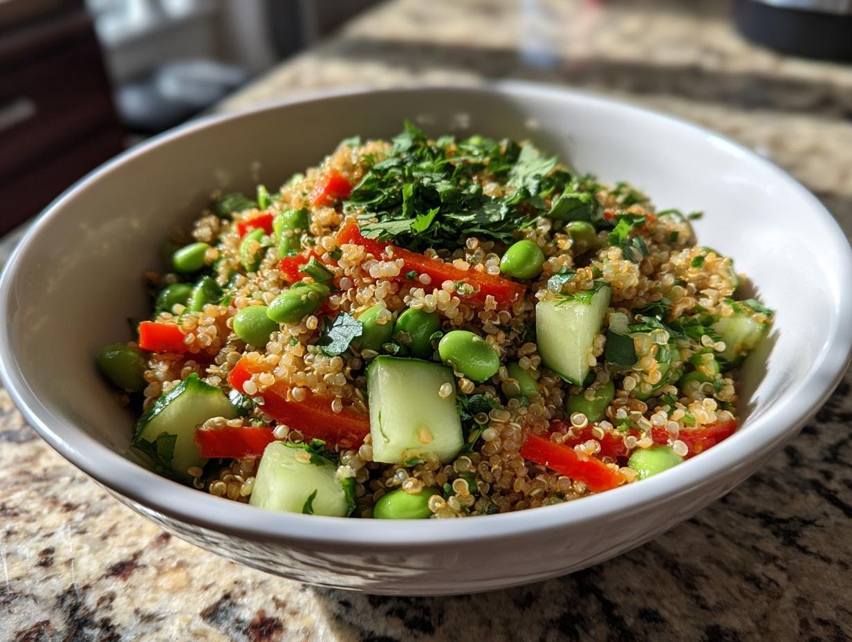 15g Protein High Protein Edamame Quinoa Salad for Energy All Day