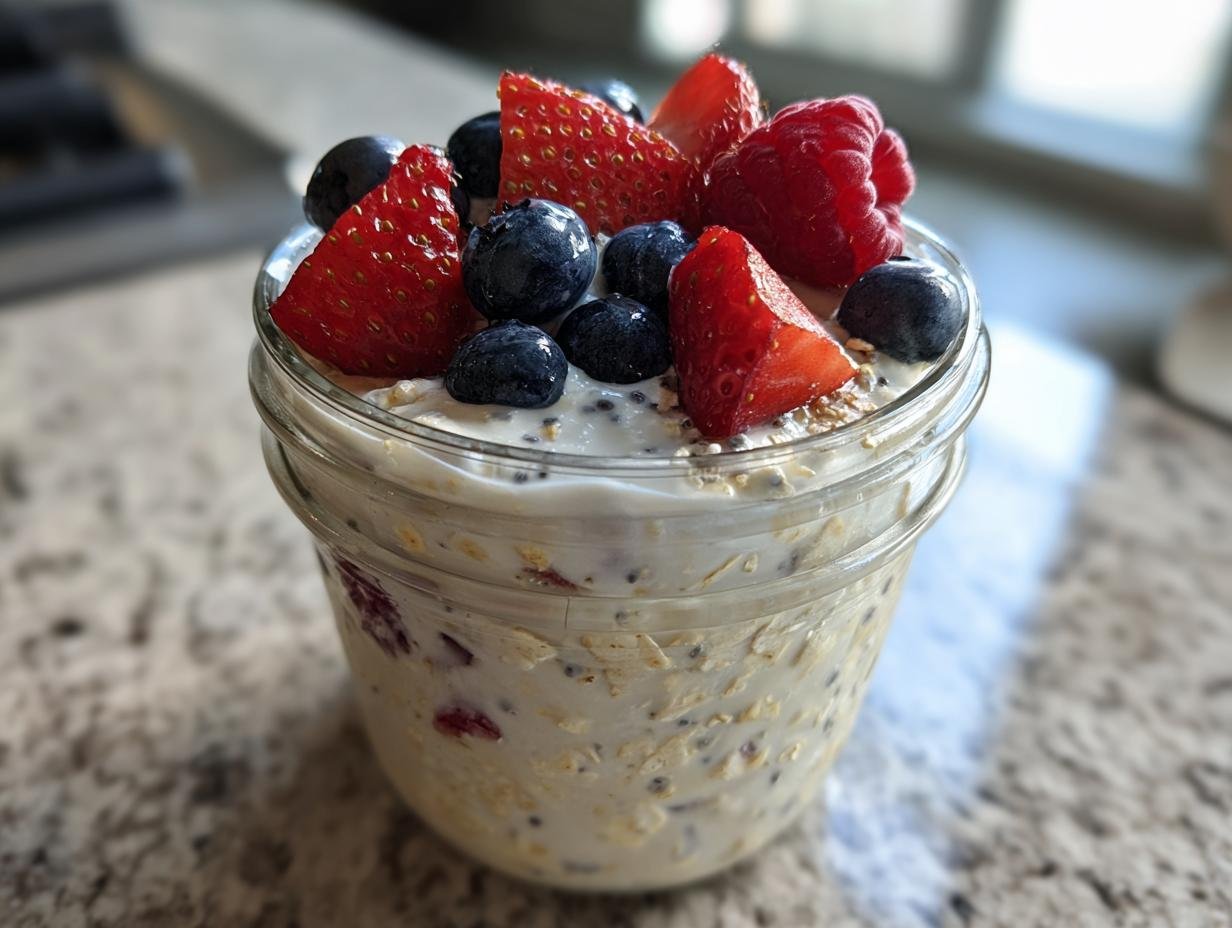 25g Protein High Protein Overnight Oats Spring Breakfast Delight