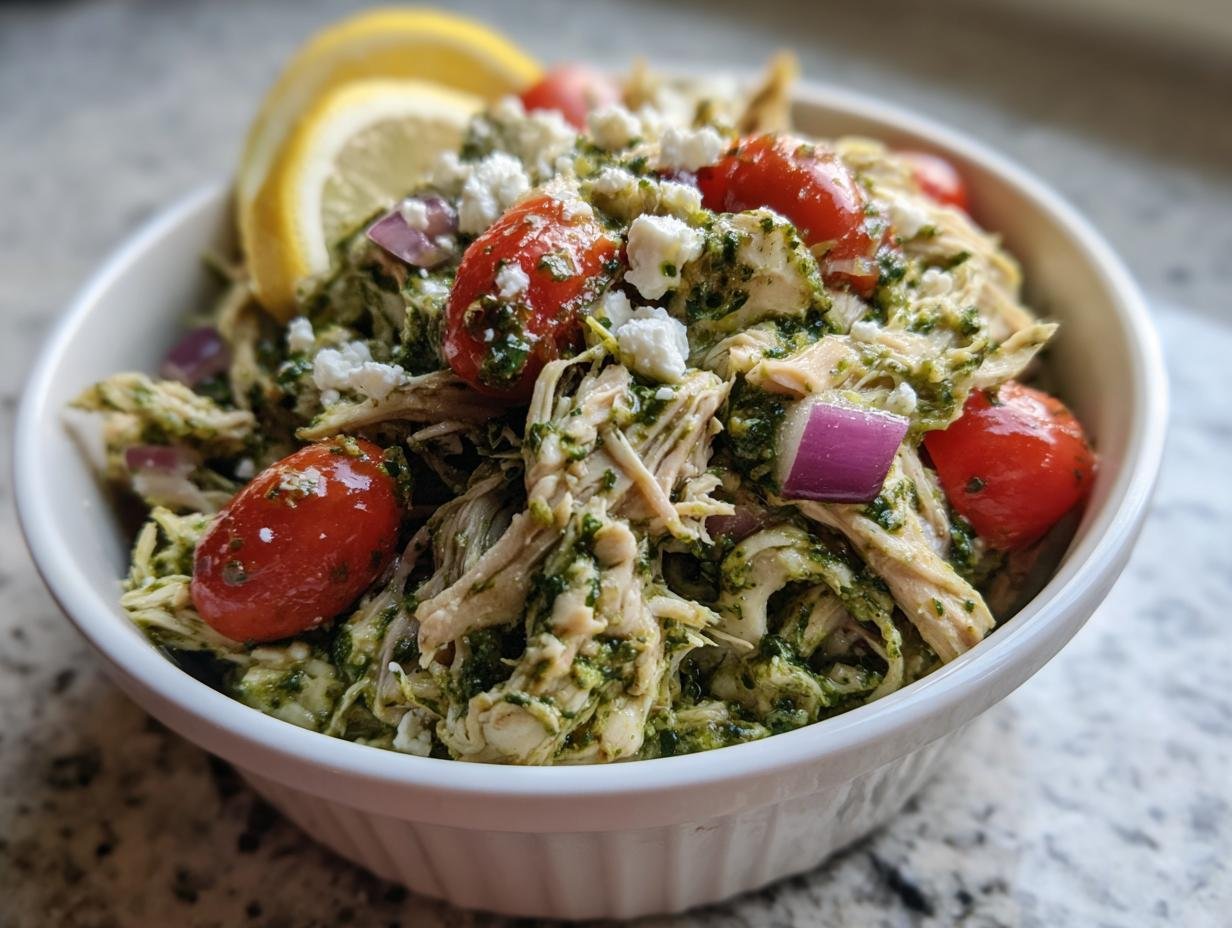 30g High Protein Pesto Chicken Salad Meal Prep Perfection