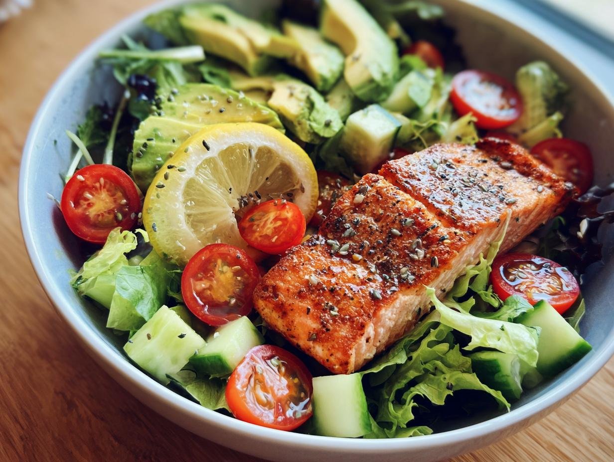 35g Protein Salmon Salad Bowl in Just 20 Minutes