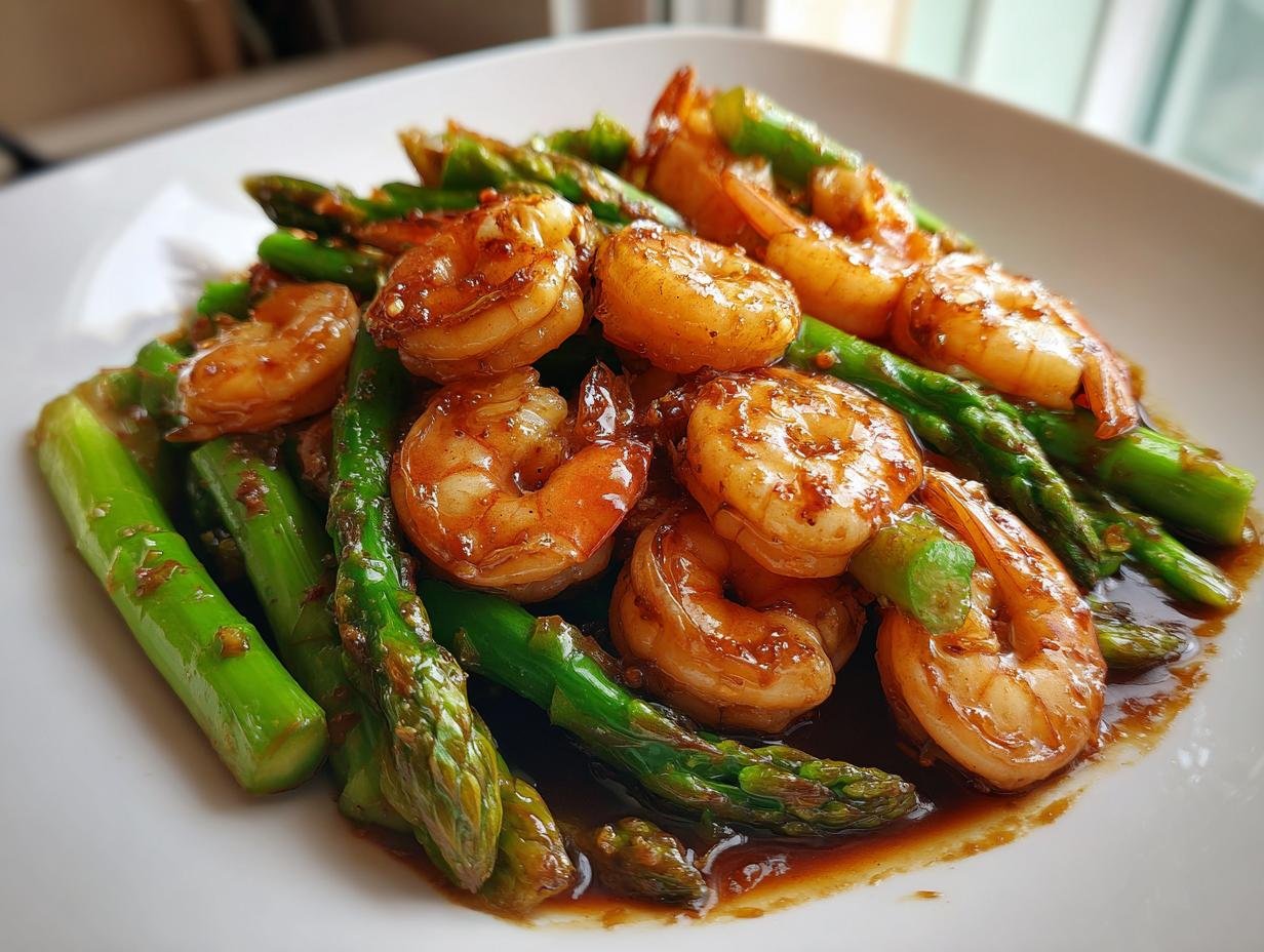 35g Protein Shrimp Asparagus Stir Fry in Just 20 Minutes