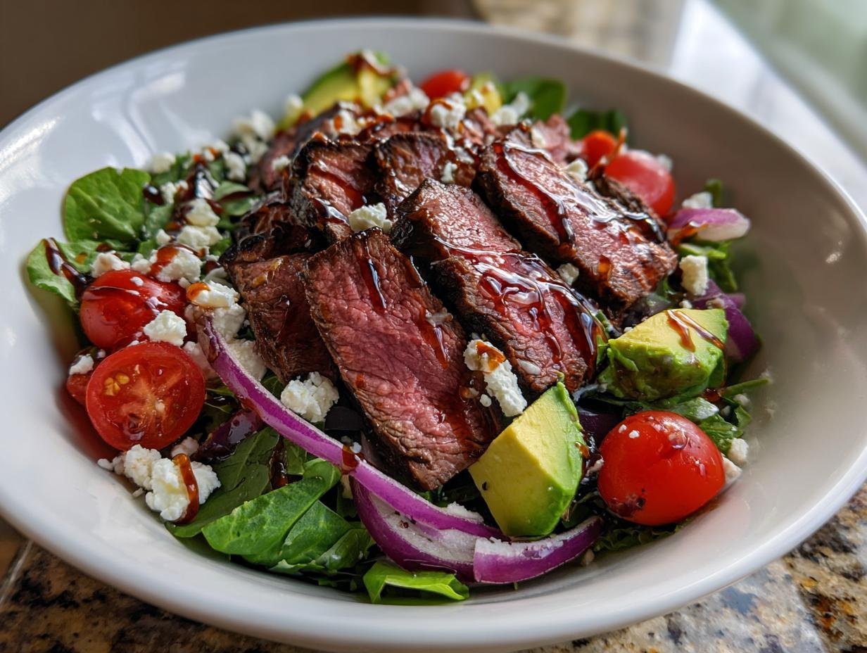 Juicy High Protein Steak Salad Bowl with 45g Protein Power45g Protein Steak Salad Bowl – The Ultimate Healthy Meal