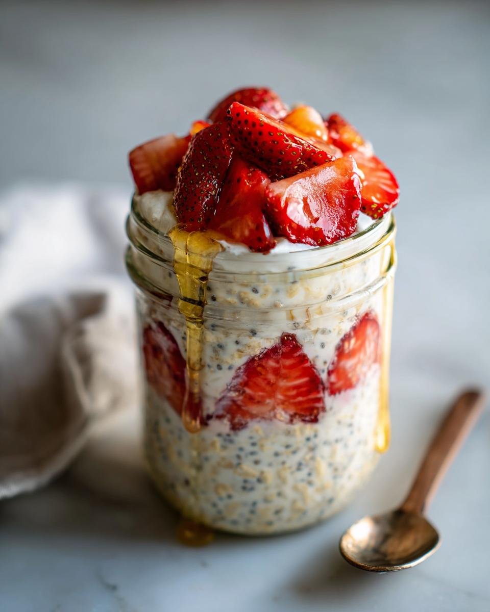 25g Protein Strawberry Overnight Oats: Effortless Blissful Breakfast