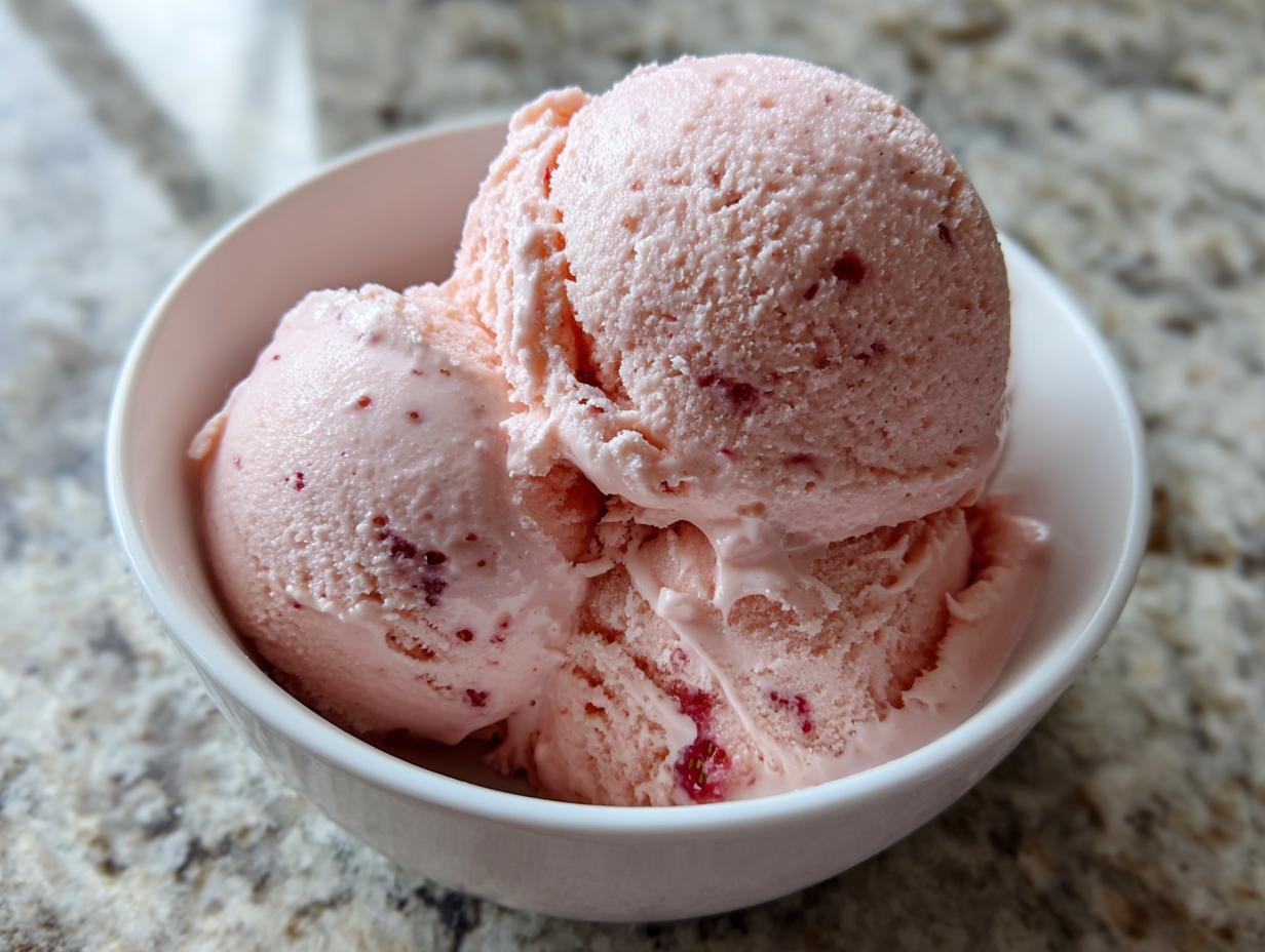 Creamy Strawberry Cottage Cheese Ice Cream with 12g Protein
