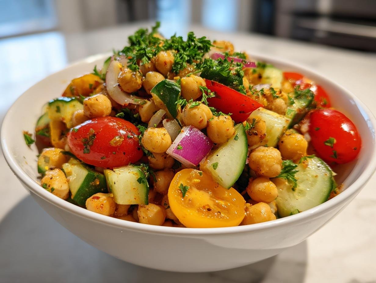 10-Minute High Protein Chickpea Salad Bowl That Never Fails