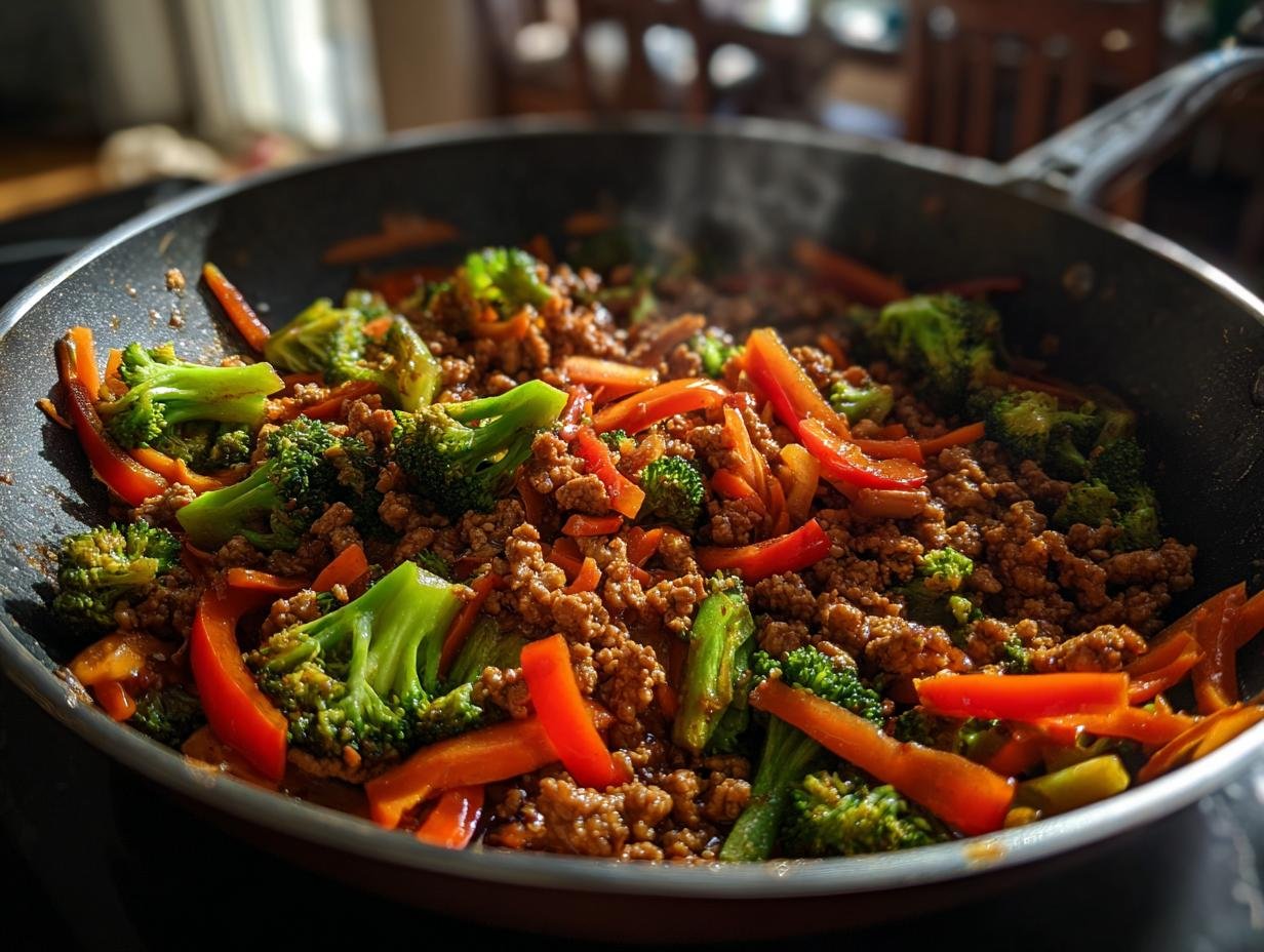 30g Protein Ground Chicken Stir Fry in 20 Minutes