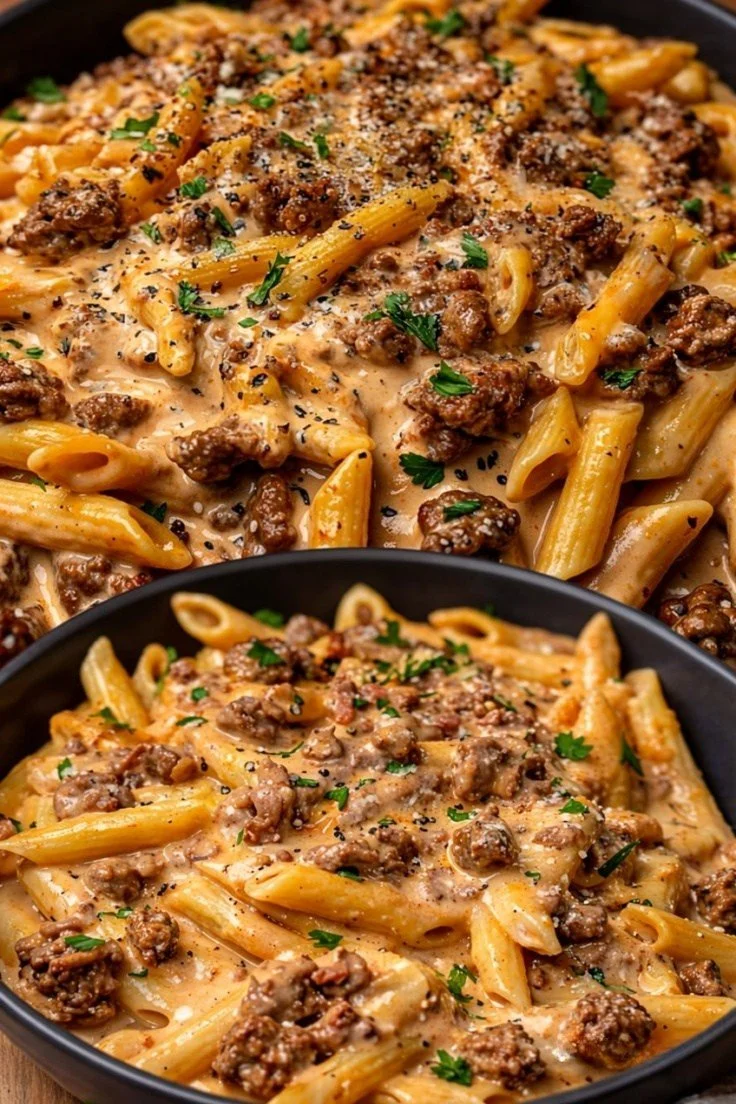 High-Protein Creamy Beef Pasta